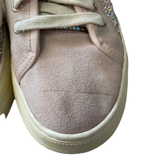 Gianni Bini Women's Suede Rhinestone Lace-Up Sneakers Brown Size 8M - Picture 4 of 12